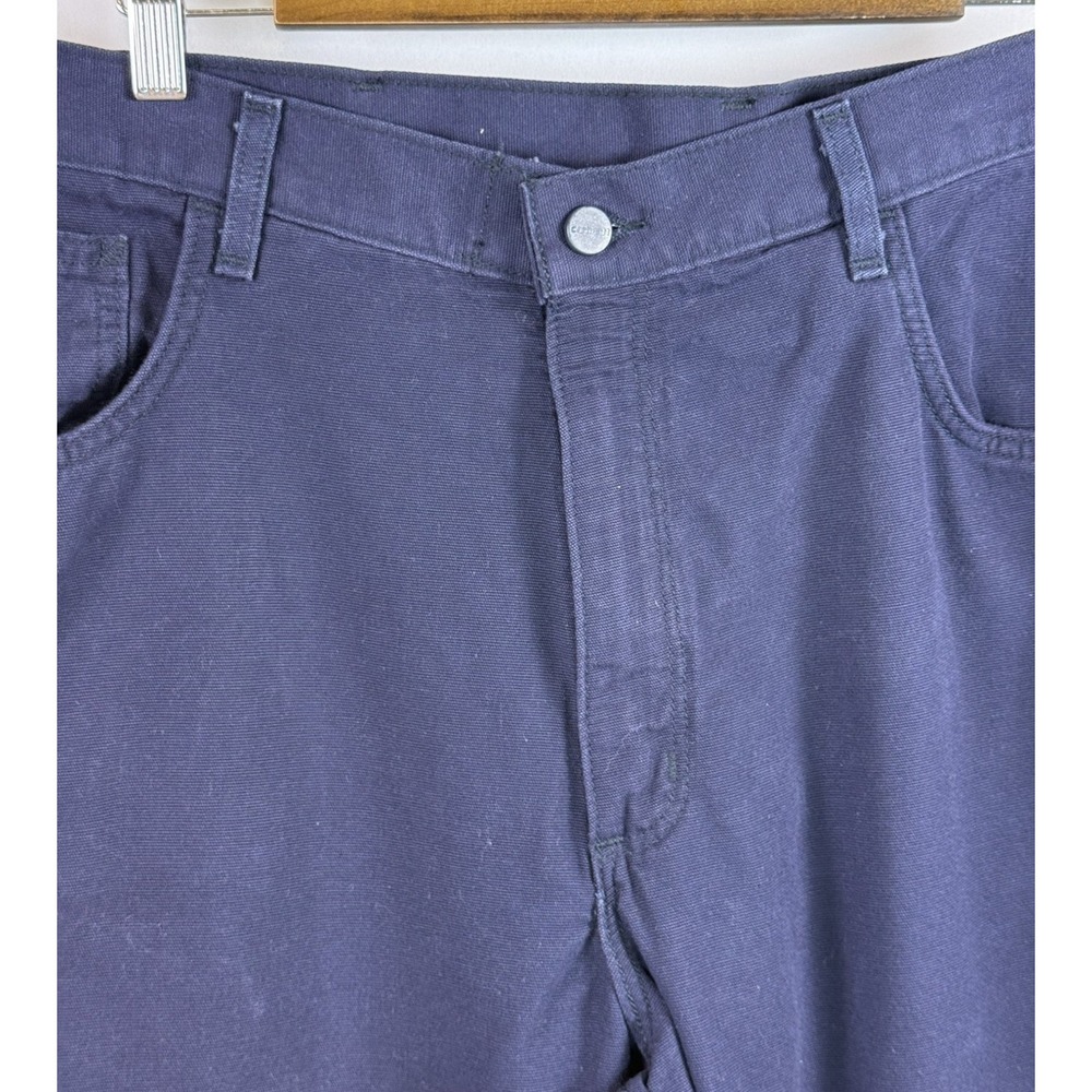 Carhartt Flame Resistance Navy Canvas Pants Original Fit Mens 38x32 Cat 2 2112 - Picture 4 of 6